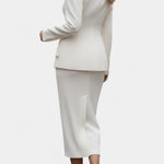 Blazer Set with Square Collar and Flowing Long Skirt, photo 4