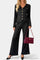 Minimalist Knit Top with Wide-Leg Pants Set in Black