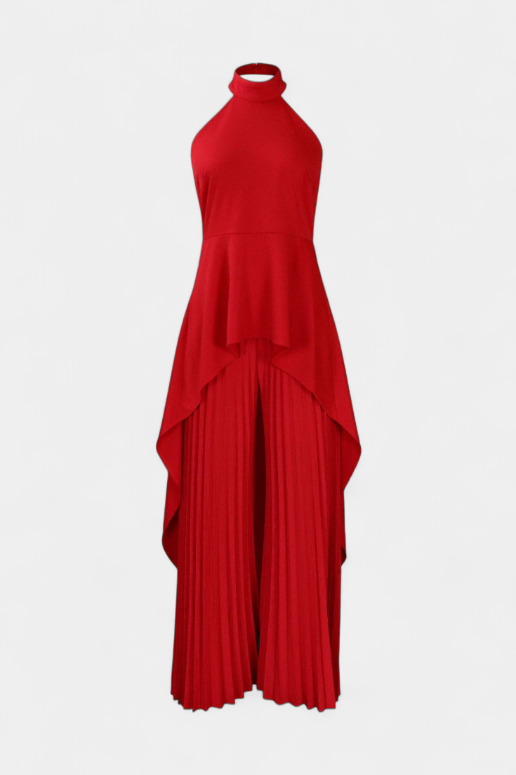Asymmetrical Sleeveless Outfit with Pleated Pants, photo 7