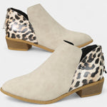 Women's Stylish Leopard Print Comfort Boots in Apricot