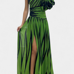 Aubryzah Sophisticated Maxi Dress in Green