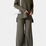 Stylish Casual Knit Set with Side Slit, photo 2
