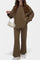 Relaxed Outfit with Round Neck Top and Flowing Pants in Khaki