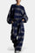 Women's Urban Checkered Color-Block Ensemble in Blue Gray