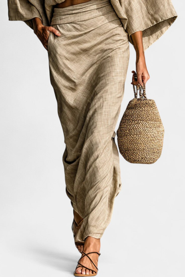 Long Sleeve Casual Ensemble with Flowing Maxi Skirt, photo 3