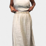Linen-Cotton Set with Sleeveless Vest and Maxi Skirt, photo 2