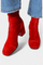 Contemporary Chunky Heel Boots in Red