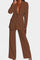 Blazer and High-Waisted Pants Ensemble in Brown