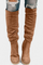 Women's Chunky Heeled Round Toe Boots in Brown