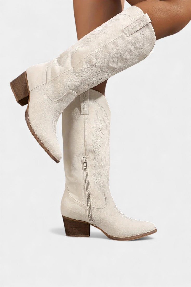 Suede Eusty Cowboy Boots with Block Heel, photo 7