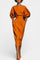 Structured Top and Midi Skirt Two-Piece Set in Orange