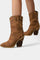 Women's Western Pointed-Toe Ankle Boots in Sienna Brown