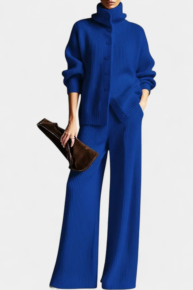 Women's Cardigan and Cozy Pants Set in Blue