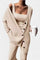 Women's Cozy Knit Three-Piece Ensemble in Beige