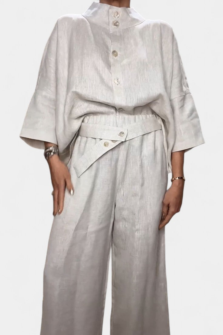 High-Neck Set with Asymmetric Pants, photo 3