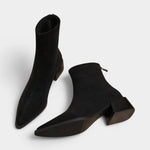 Women's Stylish and Cozy Heeled Boots in Black