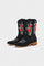 Pink Virginia Embroidered Cowboy Boots in Black