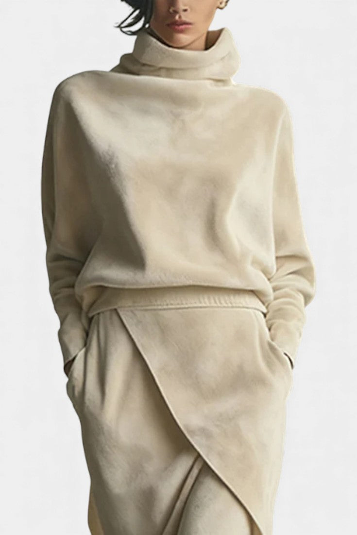 Women's Asymmetrical Velvet Casual Ensemble, photo 2