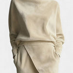Women's Asymmetrical Velvet Casual Ensemble, photo 2