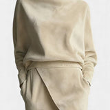 Women's Asymmetrical Velvet Casual Ensemble, photo 2