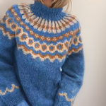 Amara Classic Icelandic Knit Sweater in Blue