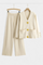 Classic Cardigan Set with Wide-Leg Pants in Beige