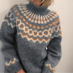 Amara Classic Icelandic Knit Sweater in Gray