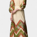 Puff-Sleeve Bodysuit & Chevron Skirt Set