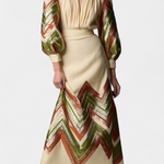 Puff-Sleeve Bodysuit & Chevron Skirt Set, photo 2