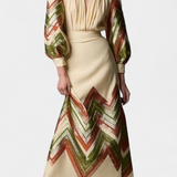 Puff-Sleeve Bodysuit & Chevron Skirt Set, photo 2