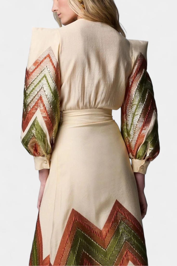 Puff-Sleeve Bodysuit & Chevron Skirt Set, photo 3