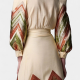 Puff-Sleeve Bodysuit & Chevron Skirt Set, photo 3