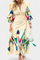 Puff-Sleeve Bodysuit & Chevron Skirt Set in Multicolor