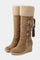 Wedge-Heel Winter Boots with Fur Lining in Brown