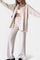 Women's Striped Jacquard Knit Two-Piece Set in Beige