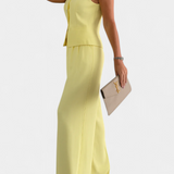 Sleeveless Set with Chic Flowing Pants in Yellow
