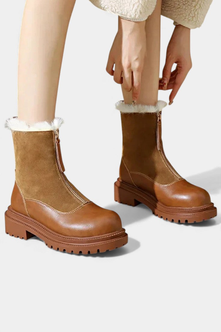 Women's Cleated Sole Boots with Faux Fur Trim, photo 5