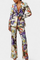 Women's Tailored Floral Print Set in Mixed color