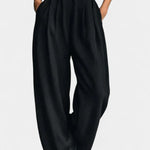 Black High Collar Ensemble with Straight Leg Pants, photo 3