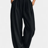 Black High Collar Ensemble with Straight Leg Pants, photo 3