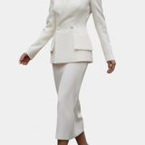 Blazer Set with Square Collar and Flowing Long Skirt, photo 2