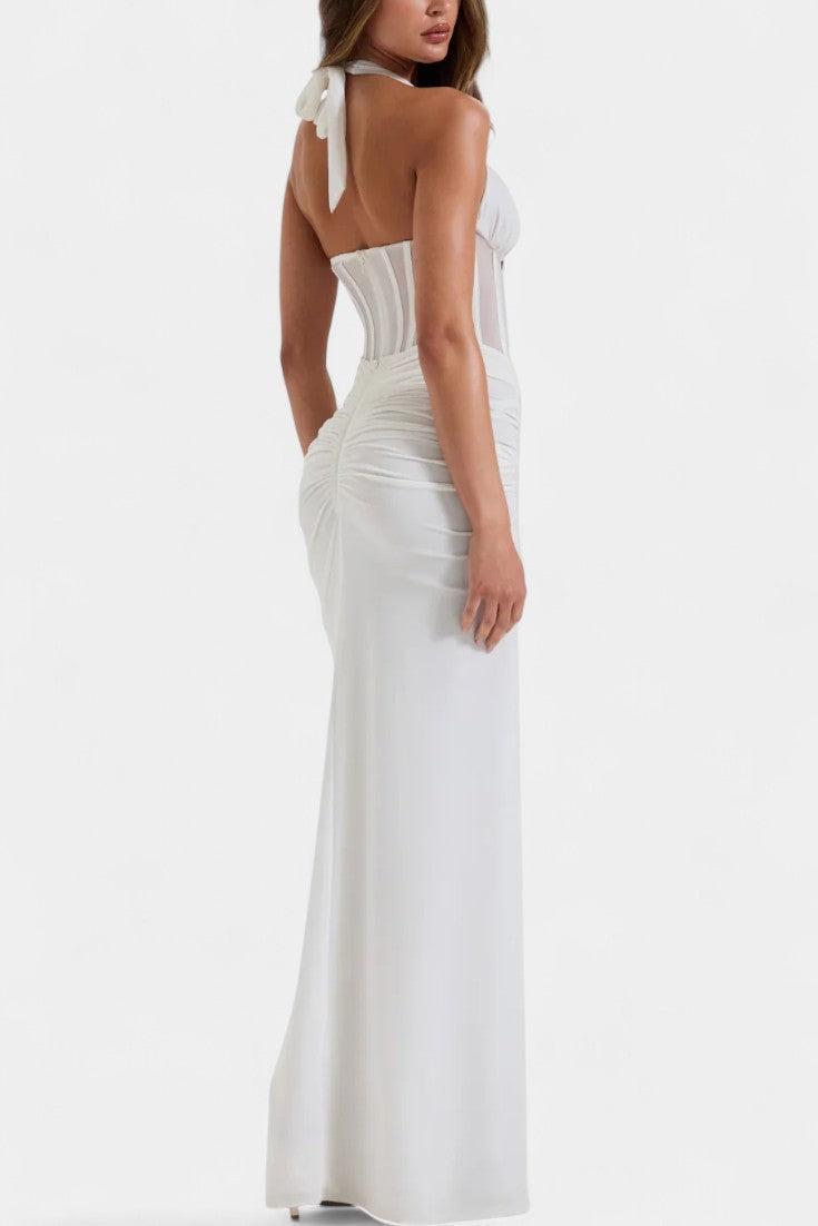 Mesh Corset Halter with Gathered Maxi Skirt Ensemble, photo 5