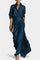 Dark Blue Shirt & Flowing Maxi Skirt Set