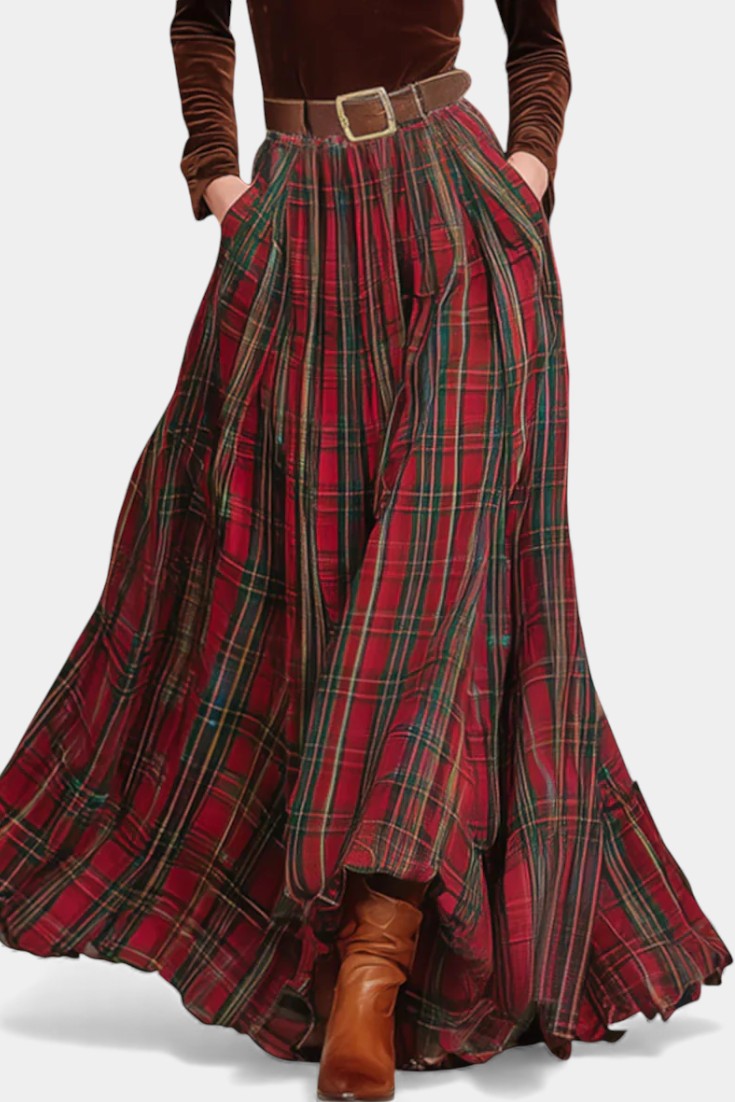 Lace Top & Red Checkered Skirt Set, photo 3