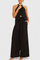 Front Neckline Top with Wide Leg Pants in Black