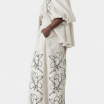 Puff Sleeve Blouse & Wide-Leg Floral Linen Pants Set, photo 3