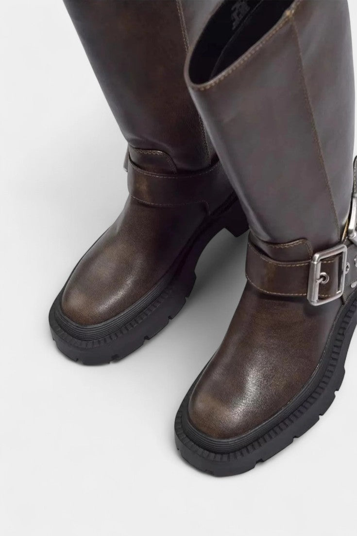 Strapped Mid-Calf Boots with Buckle Detail, photo 4
