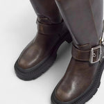 Strapped Mid-Calf Boots with Buckle Detail, photo 4