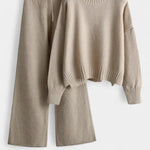 Women's Comfort Knit Two-Piece Lounge Set in Khaki