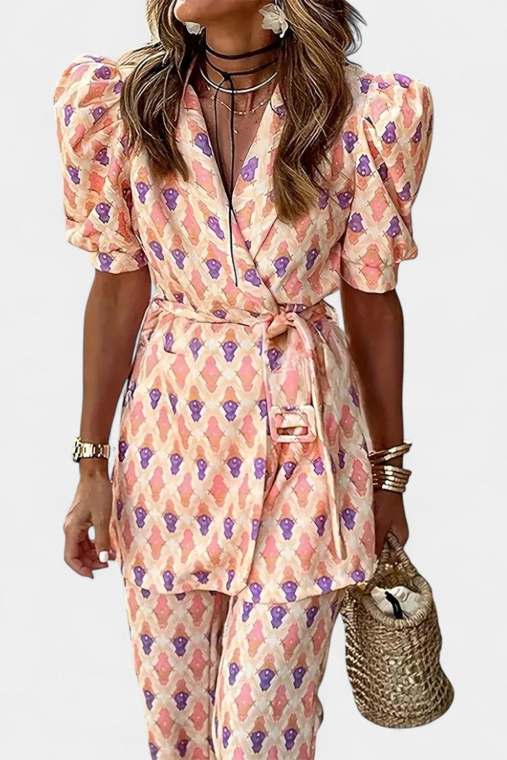 Puff-Sleeve Set with Flared Pants, photo 2